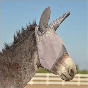 Cashel Crusader Mule Fly Mask with Ears, Grey, Mule Horse