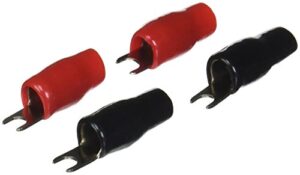 scosche x2bs4-4 4-gauge spade terminals 4-pack,black/red
