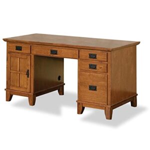 home styles arts and crafts cottage oak double pedestal desk by home styles