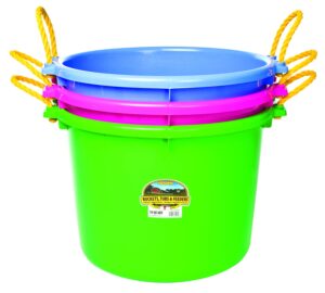 little giant plastic muck tub (black) durable & versatile utility bucket with handles (40 quart) (item no. psb40black)