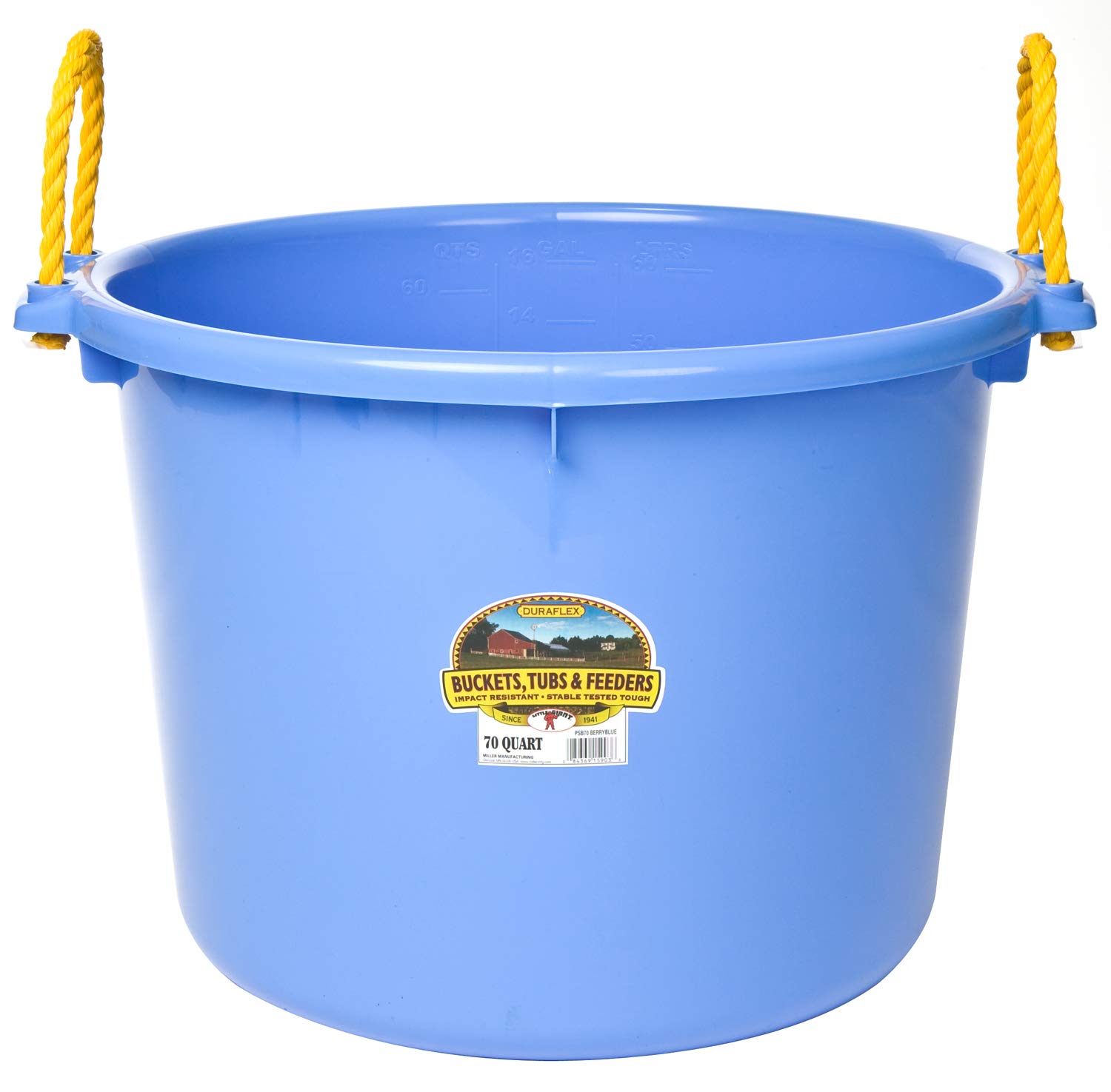 Little Giant Plastic Muck Tub (Black) Durable & Versatile Utility Bucket with Handles (40 Quart) (Item No. PSB40BLACK)