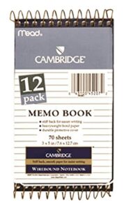 cambridge writing pads - 12 pack with 70 sheets in each writing pad