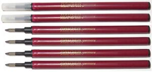 hauser 777 rollerball refills - 6 pack - black