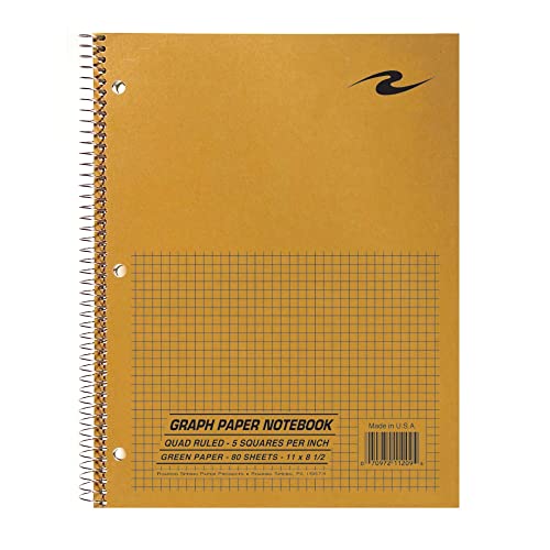 Roaring Spring Paper Products Memo/Subject Notebooks (ROA11209), SINGLE Notebook,Green Paper,8.5" x 11" 80 Sheets