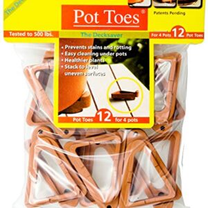 Bosmere Pot Toes, Plant Pot Risers for Indoor and Outdoor, Prevent Stains and Rotting on Wood, Cement, and Tile - Terra Cotta (Pack of 12)