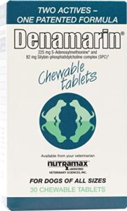 nutramax denamarin liver health supplement for dogs, with s-adenosylmethionine (same) and silybin, 30 chewable tablets