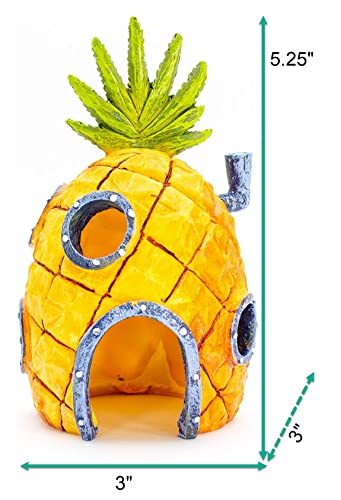 Penn-Plax Spongebob Squarepants Officially Licensed Aquarium Ornament – Spongebob’s Pineapple House – Medium