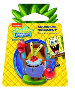 penn-plax officially licensed spongebob squarepants aquarium ornament – mr. krabs (mini/small size) – perfect for freshwater and saltwater tanks, multicolor, one size