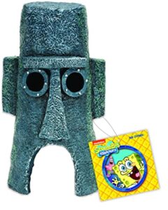 penn-plax spongebob squarepants officially licensed aquarium ornament – squidward’s easter island home – medium