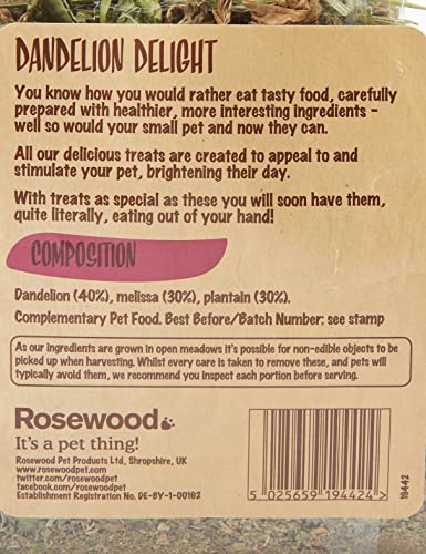 Rosewood Pet 1 Pouch Dandelion Delight Food For Small Animals, 100G