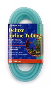 penn-plax deluxe airline tubing for aquariums – made of durable silicone – safe for freshwater and saltwater fish tanks – 8 feet
