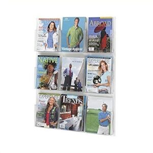 safco products 5665cl clear2c literature display, 9 magazine, clear