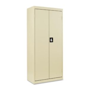 alera 86630 space saver storage cabinet, four shelves, 30" x 15" x 66", putty
