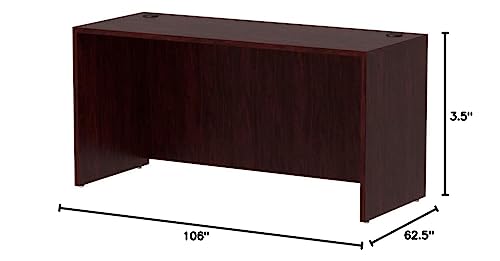 Alera Valencia Series 60 by 24 by 29-12-Inch Credenza Shell, Mahogany Frame/Top