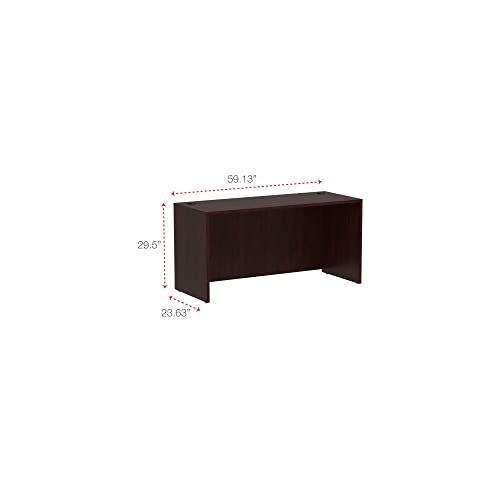 Alera Valencia Series 60 by 24 by 29-12-Inch Credenza Shell, Mahogany Frame/Top