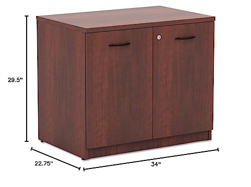 Alera ALEVA613622MC Valencia Series 34-1/8 in. x 22-7/8 in. x 29-1/2 in. Storage Cabinet - Medium Cherry