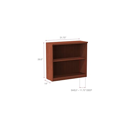 Alera ALEVA633032MC Valencia Series Two-Shelf 31-3/4 in. x 14 in. x 29-1/2 in. Bookcase - Medium Cherry