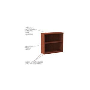 Alera ALEVA633032MC Valencia Series Two-Shelf 31-3/4 in. x 14 in. x 29-1/2 in. Bookcase - Medium Cherry