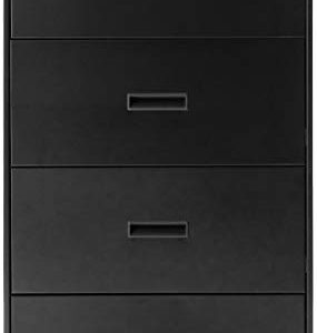 HON Filing Cabinet - 400 Series Four-Drawer Lateral File Cabinet, 30w x 19-1/4d x 53-1/4h, Black, (434LP)