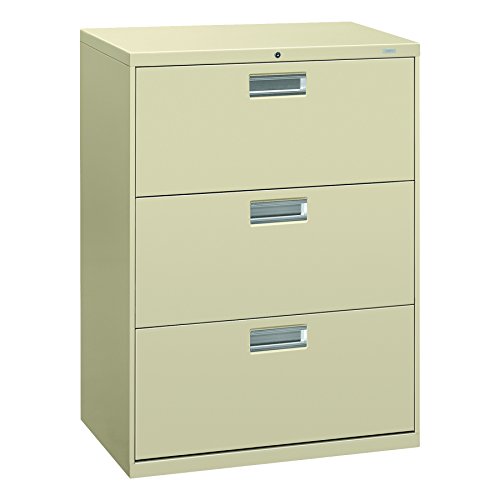 HON Brigade 600 Series Lateral File, 3 Legal/Letter-Size File Drawers, Putty, 30" X 18" X 39.13"