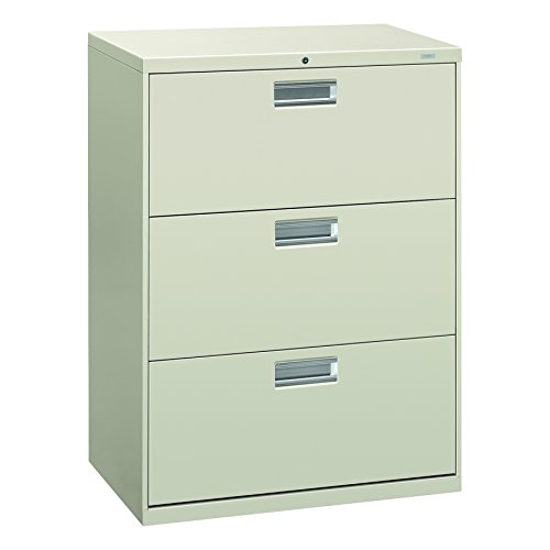 HON Brigade 600 Series Lateral File, 3 Legal/Letter-Size File Drawers, Light Gray, 30" X 18" X 39.13"