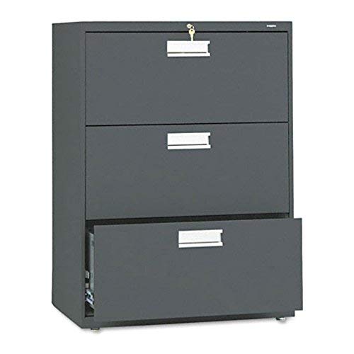 HON Brigade 600 Series Lateral File, 3 Legal/Letter-Size File Drawers, Charcoal, 30" X 18" X 39.13"