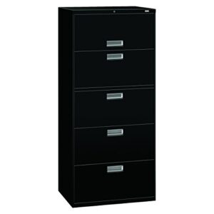 hon 675lp 600 series 30-inch by 19-1/4-inch 5-drawer lateral file, black