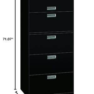 HON 675LP 600 Series 30-Inch by 19-1/4-Inch 5-Drawer Lateral File, Black