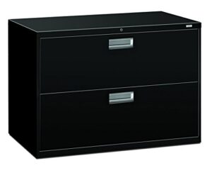 hon brigade 600 series lateral file, 2 legal/letter-size file drawers, black, 42" x 18" x 28"