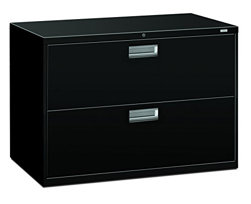 HON Brigade 600 Series Lateral File, 2 Legal/Letter-Size File Drawers, Black, 42" X 18" X 28"