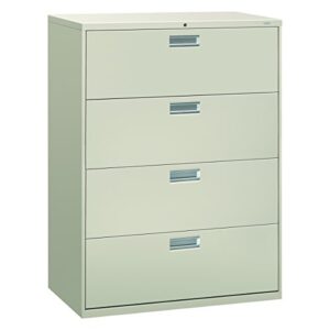hon brigade 600 series lateral file, 4 legal/letter-size file drawers, light gray, 42" x 18" x 52.5"