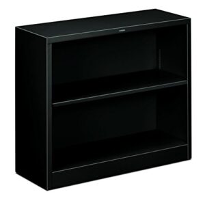 HON HONS30ABCP Metal Bookcase with Two, 34-1/2w x 12-5/8d x 29h, Black (S30ABCP), 2-Shelf, 2 Shelves