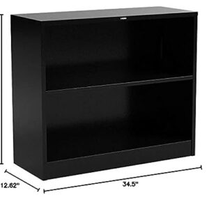 HON HONS30ABCP Metal Bookcase with Two, 34-1/2w x 12-5/8d x 29h, Black (S30ABCP), 2-Shelf, 2 Shelves