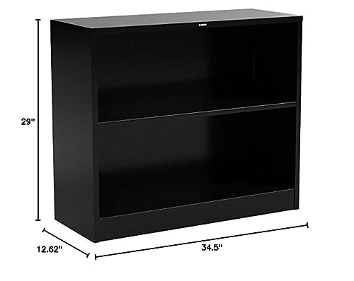 HON HONS30ABCP Metal Bookcase with Two, 34-1/2w x 12-5/8d x 29h, Black (S30ABCP), 2-Shelf, 2 Shelves