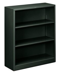 hon metal bookcase - 3-shelf bookcase, 34-1/2w x 12-5/8d x 41h, charcoal (hhs42abc)