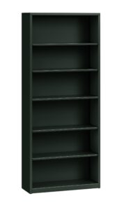 hon brigade metal bookcase - bookcase with six shelves, 34-1/2w by 12-5/8d by 81-1/8h, charcoal (hs82abc)