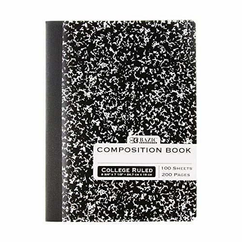 BAZIC PRODUCTS C/R 100 Ct. Black Marble Composition Book (Case of 48)