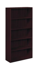 hon the company 10500 bookcase, 5 shelves, laminate, mahogany