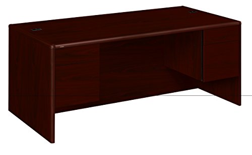 HON 10700 Series Desk, 3/4 Height Double Pedestals, 72w x 36d x 29 1/2h, Mahogany