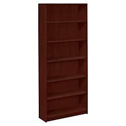 hon 1870 series bookcase, 6 shelves, 36 w by 11-1/2 d by 84 h, mahogany