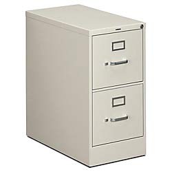 hon 310 series vertical file, 2 legal-size file drawers, light gray, 18.25" x 26.5" x 29"