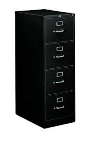 hon 4-drawer legal file - full-suspension filing cabinet, 26-1/2-inch black (h314)