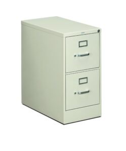 hon 310 series vertical file, 2 letter-size file drawers, light gray, 15" x 26.5" x 29"