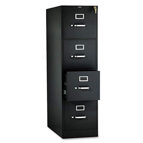 HON 4-Drawer Letter File - Full-Suspension Filing Cabinet, 26-1/2-Inch Black (310 Series - Model 314PP)