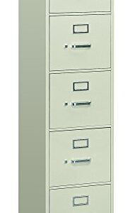 HON 310 Series Vertical File, 5 Letter-Size File Drawers, Light Gray, 15" X 26.5" X 60"