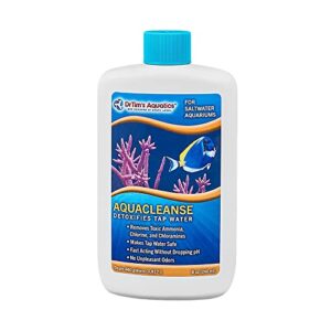 dr. tim’s aquatics saltwater aquacleanse tap water detoxifier – for fish tanks, aquariums – eliminates toxic chemicals, odors – reduces ammonia, chlorine, chloramines – h20 pure – 8 oz.