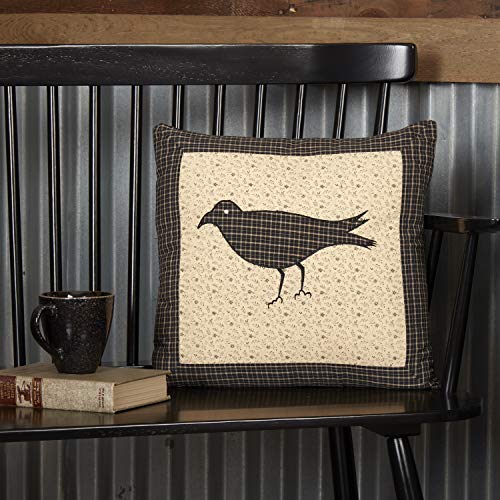 VHC Brands Kettle Grove 10 x 10 Crow Country Primitive Throw Pillow, Set of 1