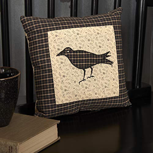 VHC Brands Kettle Grove 10 x 10 Crow Country Primitive Throw Pillow, Set of 1