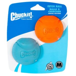 chuckit! medium fetch ball 2.5", 2 pack (colors vary)