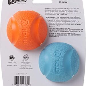 Chuckit! Medium Fetch Ball 2.5", 2 Pack (Colors Vary)